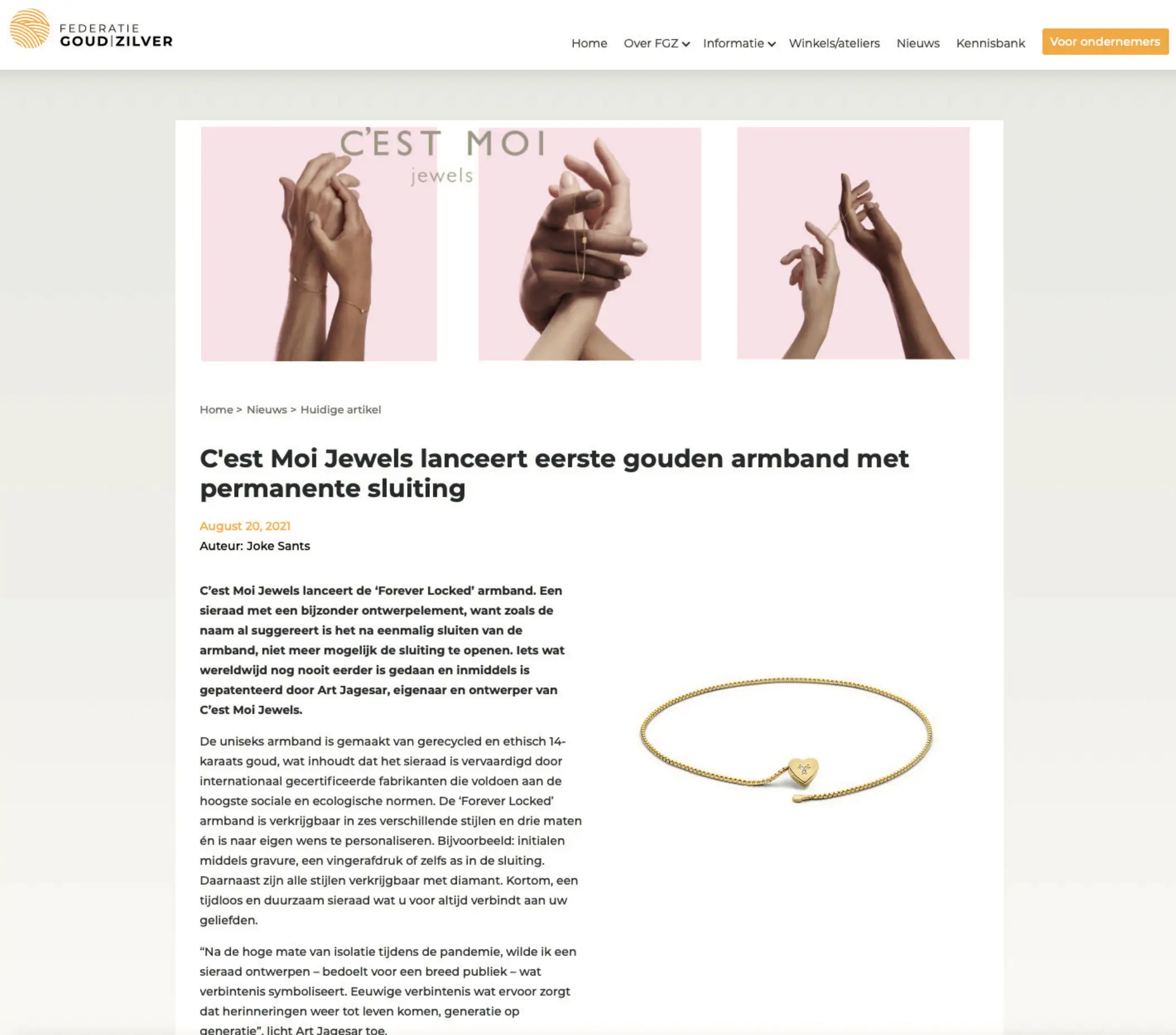 Screenshot van Forever Locked-publicatie in Federatie Goud Zilver