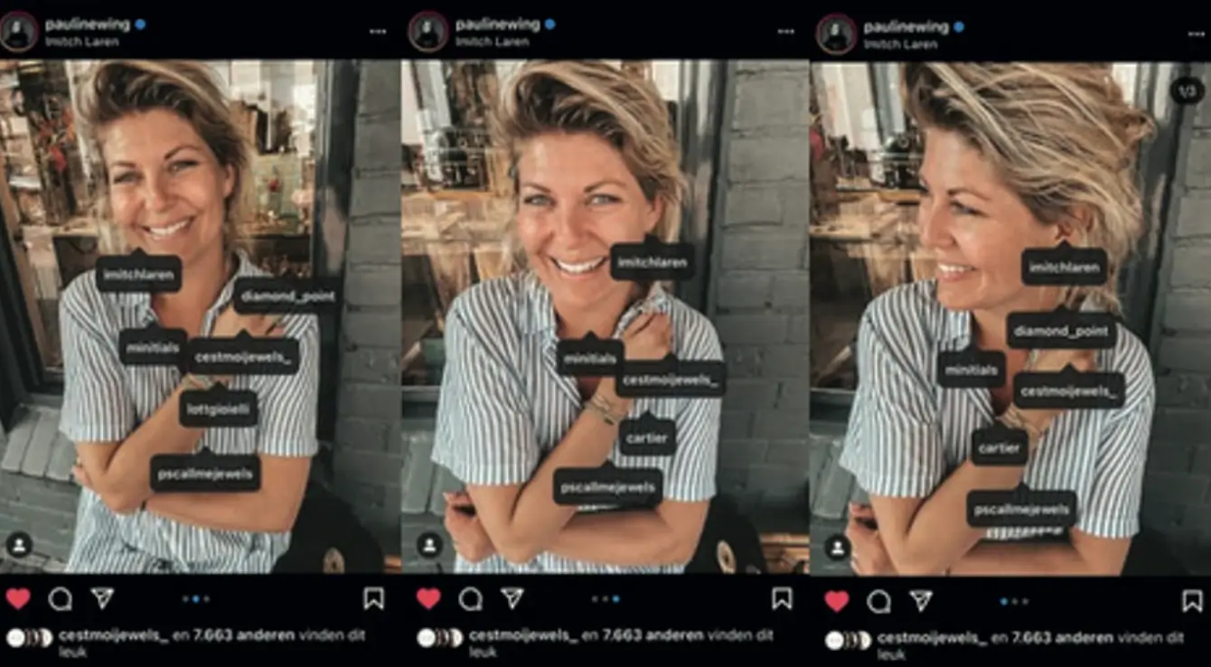Screenshots van socialmediaposts van Pauline Wingelaar van een Forever Locked-event